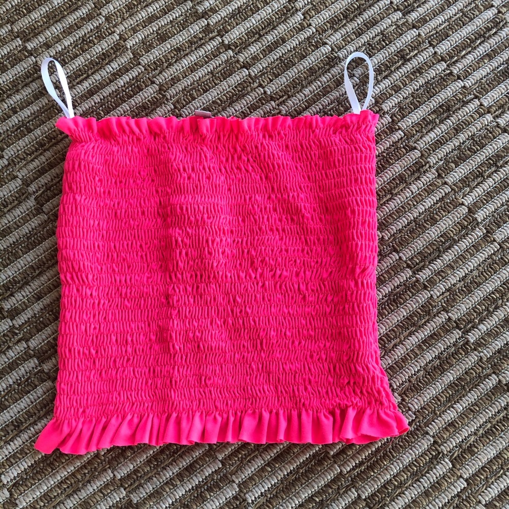 Neon pink tube top. fits like a small too